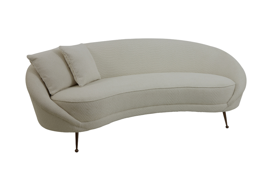 Bilde av Sofa 221x102x80 cm HAZEL boucl cream+bronze