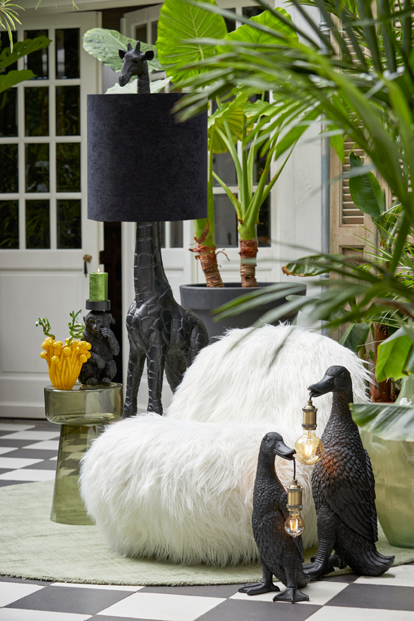 Bilde av Floor lamp 44x33,5x184 cm GIRAFFE black